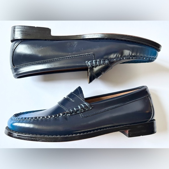 Bass Weejuns Blue Whitney Ombré Leather Slip On Penny Loafers - Picture 6 of 11